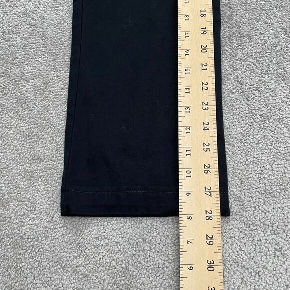 Lands' End Chino Pants Womens 12 Black Mid Rise Straight Leg Cotton Work 34x28 - Picture 9 of 14